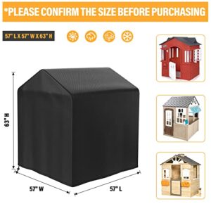 tonhui Outdoor Playhouse Cover, Waterproof Cover for Garden Cottage, 57" L x 57" W x 63" H, Backyard Wooden Playhouse Cover Rain and Sun Resistant