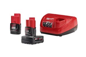 milwaukee m12 12-volt lithium-ion 4.0 ah and 2.0 ah battery packs and charger starter kit 48-59-2424