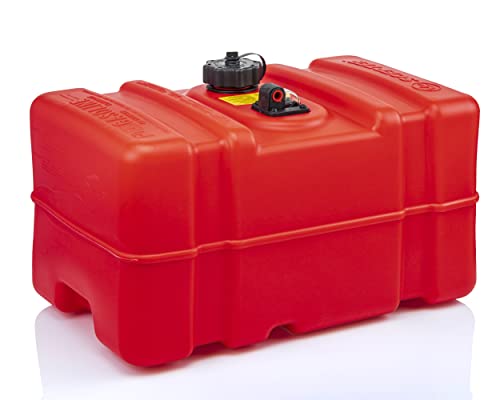 Scepter 08668 Rectangular 12 Gallon Marine Fuel Tank For Outboard Engine Boats, 23" x 14" x 14", Red