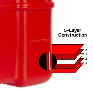 Scepter 08668 Rectangular 12 Gallon Marine Fuel Tank For Outboard Engine Boats, 23" x 14" x 14", Red