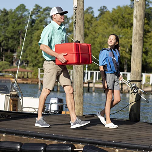 Scepter 08668 Rectangular 12 Gallon Marine Fuel Tank For Outboard Engine Boats, 23" x 14" x 14", Red