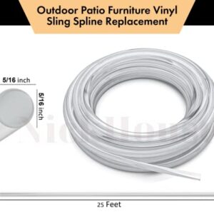 NickHouse 25' Vinyl 5/16" Outdoor Patio Sling Spline Replacement Awning Cord for Sling Chair