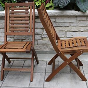 Folding Eucalyptus Side Chair Fully Assembled, 2 pack