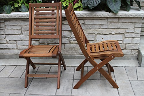 Folding Eucalyptus Side Chair Fully Assembled, 2 pack