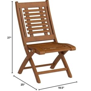 Folding Eucalyptus Side Chair Fully Assembled, 2 pack