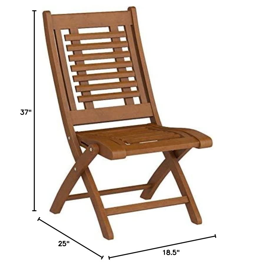 Folding Eucalyptus Side Chair Fully Assembled, 2 pack