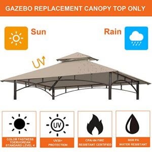 Eurmax USA High Performance Grill Gazebo Canopy Replacement Cover 5x8 BBQ Gazebo Shelter Top（Beige）