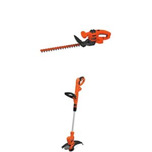 black+decker beht150 hedge trimmer & string trimmer with auto feed, electric, 6.5-amp, 14-inch (besta510)