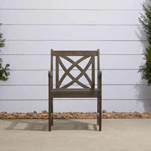 Renaissance Outdoor Patio Hand-Scraped Wood Garden Armchair