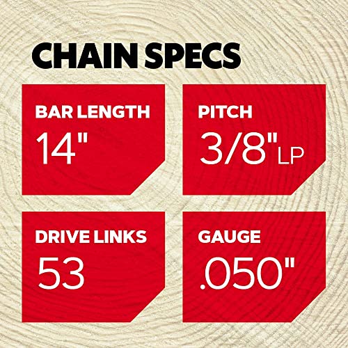 Oregon S53 AdvanceCut Replacement Chainsaw Chain for 14-Inch Guide Bars, 53 Drive Links, Pitch: 3/8" Low Vibration, .050" Gauge (S53), Fits Various Remington Models