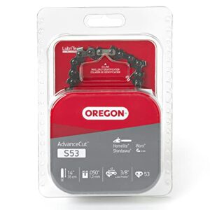 Oregon S53 AdvanceCut Replacement Chainsaw Chain for 14-Inch Guide Bars, 53 Drive Links, Pitch: 3/8" Low Vibration, .050" Gauge (S53), Fits Various Remington Models