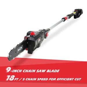 ZAKER 40v 13FT Pole Hedge Trimmer Cordless with 9.5 Inch Chain Saw Attachment, 22'' Steel Blade, 2-in-1 Hedge Trimmer & Pole Saw, Power Hedge Trimmer Extension Pole with 4AH Battery & Charger