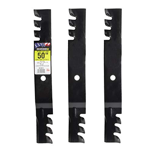 Maxpower 561381XB Commercial Mulching Blade Set for 50” Cut Toro Timecutter Z, Replaces OEM No. 110-6837-03, 112-9759, 112-9759-03, Black