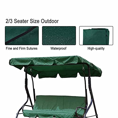 LMMDDP Outdoor Swing Canopy Replacement Waterproof Dustproof Porch Top Cover Seats Furniture for Home Garden Supplies Green