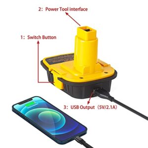 DM18D Converter for DeWalt 18v to 20v Battery Adapter,for Milwaukee M18 18v Lithium Batteries Adapter, Convert to DC9096, fit for DeWalt 18v XRP Ni-Cad Cordless Tool, Upgraded Version of DCA1820,1Pcs