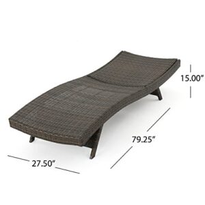 Christopher Knight Home Thira Outdoor Wicker Chaise Lounge with Aluminum Frame, Mix Mocha
