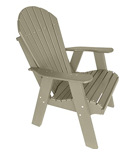 Phat Tommy Outdoor Campfire Chairs - Poly Adirondack Fire Pit Chairs - Recycled Poly Furniture for Your Patio, Deck, Cabin, Weatherwood