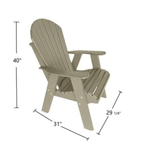 Phat Tommy Outdoor Campfire Chairs - Poly Adirondack Fire Pit Chairs - Recycled Poly Furniture for Your Patio, Deck, Cabin, Weatherwood