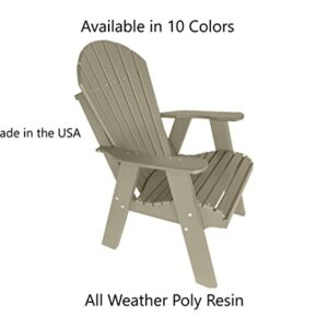 Phat Tommy Outdoor Campfire Chairs - Poly Adirondack Fire Pit Chairs - Recycled Poly Furniture for Your Patio, Deck, Cabin, Weatherwood