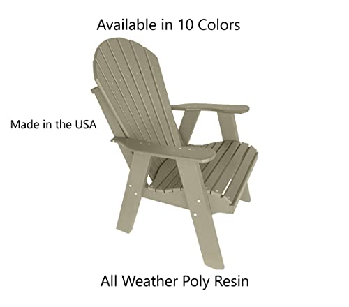 Phat Tommy Outdoor Campfire Chairs - Poly Adirondack Fire Pit Chairs - Recycled Poly Furniture for Your Patio, Deck, Cabin, Weatherwood