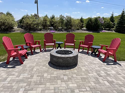 Phat Tommy Outdoor Campfire Chairs - Poly Adirondack Fire Pit Chairs - Recycled Poly Furniture for Your Patio, Deck, Cabin, Weatherwood