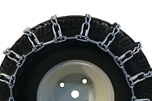 The ROP Shop | Pair of 2 Link Tire Chains 20x8.00x8, 20x8.0x8, 20x8x8 for MTD, Cub Cadet Lawn Mower, Tractor, Rider Traction