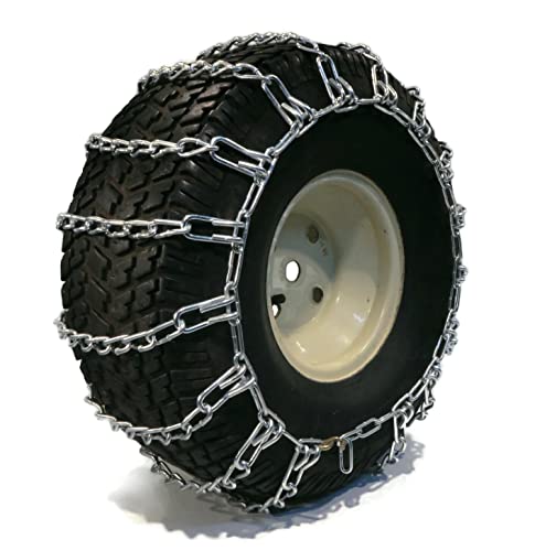 The ROP Shop | Pair of 2 Link Tire Chains 20x8.00x8, 20x8.0x8, 20x8x8 for MTD, Cub Cadet Lawn Mower, Tractor, Rider Traction