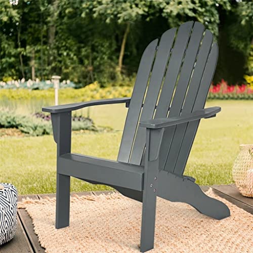 WYFDP Outdoor Chairs Solid Wood Patio Garden Terrace Furniture Grey