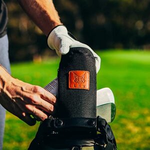 LNX Golf Cooler Sleeve by Checkpoint 30 | Keep Cans Cold up to 6 Hours | Insulated, Convenient, and Stylish | for Golf, Camping, and Outdoor Activities | Stores up to 6 Cans | Jet Black