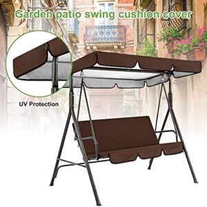 BTURYT Swing Canopy Replacement 3 Seater, Patio Swing with Canopy & Replacement Swing Seat,Waterproof Top Cover Set Swing Chair Awning Glider Swing Cover Porch Swing Cover