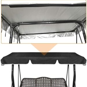 BTURYT Swing Canopy Replacement 3 Seater, Patio Swing with Canopy & Replacement Swing Seat,Waterproof Top Cover Set Swing Chair Awning Glider Swing Cover Porch Swing Cover