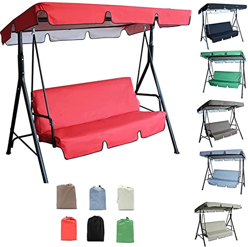 BTURYT Swing Canopy Replacement 3 Seater, Patio Swing with Canopy & Replacement Swing Seat,Waterproof Top Cover Set Swing Chair Awning Glider Swing Cover Porch Swing Cover