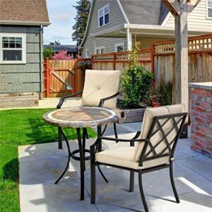 WYFDP 4 Piece Patio Dining Chairs Stackable Removable Cushioned Garden Patio