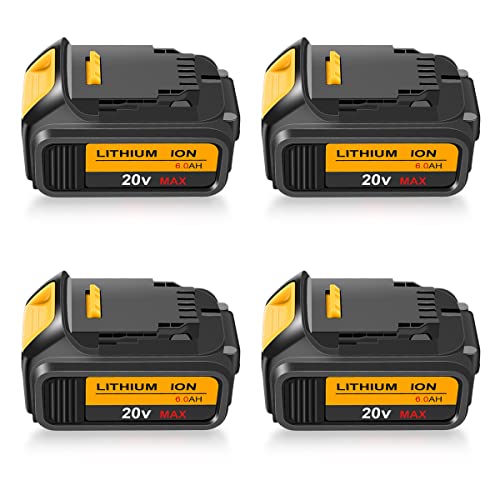 Replacement for Dewalt 20V 6.0Ah Battery Compatible with Dewalt 20V Cordless Power Tools (4Packs)