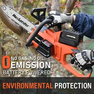 12-Inch Cordless Battery Operated Chainsaw with 1x4.0Ah Battery&Charger, MAXLANDER 20V Electric Chainsaw with Auto-Tension & Auto-Lubrication, Lightweight Handheld Chainsaw for Wood Cutting & Trimming