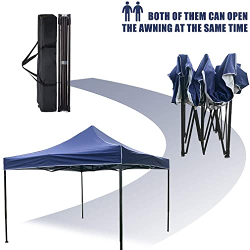 Pop Up Canopy 10x10 Pop Up Canopy Tent Party Tent Ez Up Canopy Sun Shade Wedding Instant Folding Protable Better Air Circulation Outdoor Gazebo with Backpack Bag (Blue)