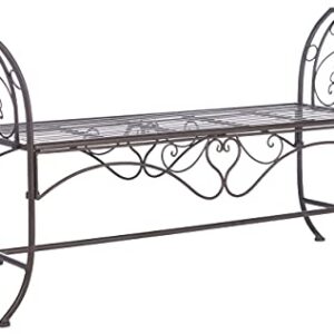 Safavieh PAT5016B Outdoor Collection Adina Rustic Brown Wrought Iron 51-inch Garden Bench