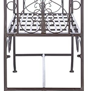 Safavieh PAT5016B Outdoor Collection Adina Rustic Brown Wrought Iron 51-inch Garden Bench