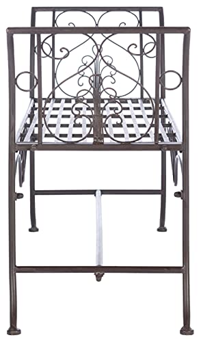 Safavieh PAT5016B Outdoor Collection Adina Rustic Brown Wrought Iron 51-inch Garden Bench