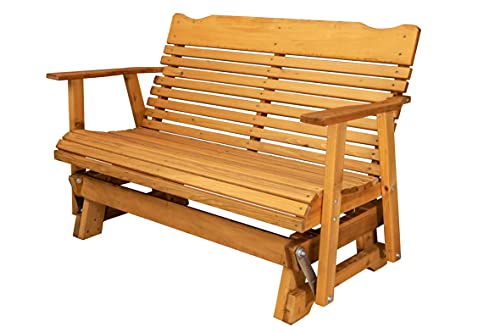 Kilmer Creek Rustic Finished 4' Cedar Porch Glider, Amish Crafted