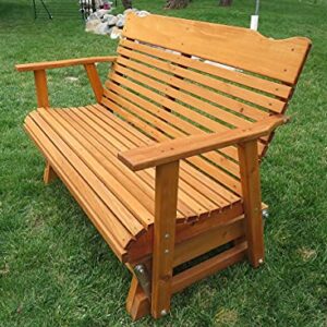 Kilmer Creek Rustic Finished 4' Cedar Porch Glider, Amish Crafted