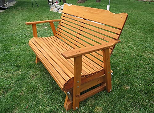 Kilmer Creek Rustic Finished 4' Cedar Porch Glider, Amish Crafted