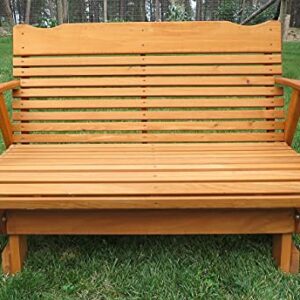 Kilmer Creek Rustic Finished 4' Cedar Porch Glider, Amish Crafted