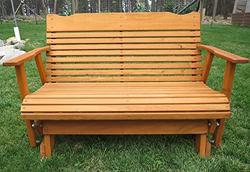 Kilmer Creek Rustic Finished 4' Cedar Porch Glider, Amish Crafted