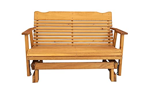 Kilmer Creek Rustic Finished 4' Cedar Porch Glider, Amish Crafted