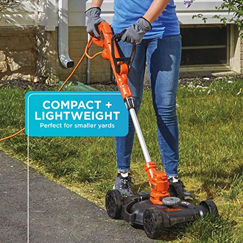 BLACK+DECKER Electric Lawn Mower, String Trimmer, Edger, 3-in-1, Corded (BESTA512CM)