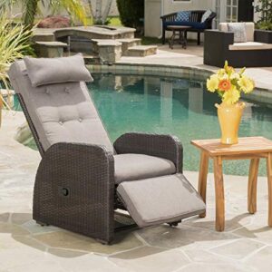 Christopher Knight Home Ostia Recliner with Cushions, Multibrown / Brown