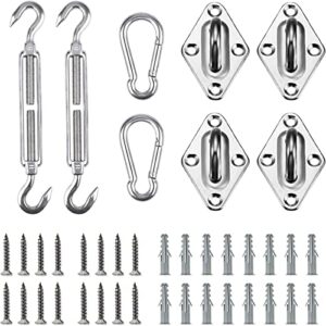artpuch sun shade sail hardware kit 8 inch for rectangle square shade sail outdoor installation 304 stainless steel
