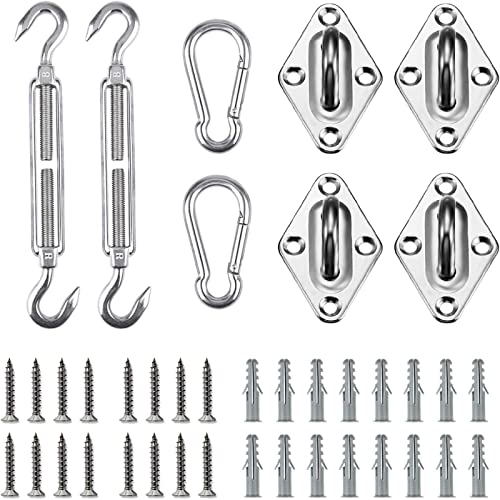 Artpuch Sun Shade Sail Hardware Kit 8 Inch for Rectangle Square Shade Sail Outdoor Installation 304 Stainless Steel