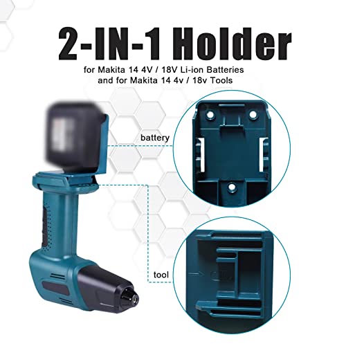 TURPOW 7.0Ah Replacement for Makita 18V Batteries BL1815 BL1830 BL1840 BL1850 BL1860 194205-3 LXT-400 for Makita 18Volt Batteries LXT Lithium ion Cordless Power Tools with 2 Packs Wall Mount Holder